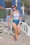 *PREMIUM EXCLUSIVE* Jennifer Garner shows off her summer body in a swimsuit on the beach in Malibu. The 48-year-old actress was seen hanging out with a couple of friends outside of her Malibu rental. The Miracles From Heaven star is the mother of three children with her amicable ex-husband Ben Affleck - Violet, 14, Seraphina, 11, and Samuel, eight. 19 Jul 2020,Image: 545296738, License: Rights-managed, Restrictions: World Rights, Model Release: no, Credit line: Snorlax/Rachpoot/MEGA / The Mega Agency / Profimedia