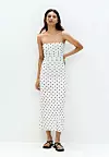 PULL&BEAR STRAPPY POLKA DOT - MIDI - Dnevna haljina - black - prije 25,99 eura, sada 19,99 eura