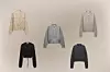 Bež pleteni kardigan s isprepletenim motivima i umjetnim biserima Zara (39,95 eura), Crni cropped pulover s umjetnim biserima Zara (25,95 eura), Siva pletena bomber jakna s umjetnim biserima Zara (49,95 eura), Bež pleteni kardigan s perlicama Zara (29,95 eura), Sivi pulover s umjetnim biserima Zara (29,95 eura)