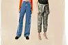 Traper hlače Bershka (299,90 kn)/ hlače s uzorkom Boyish Jeans; Farfetch (196 dolara)