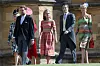 WINDSOR, ENGLAND - MAY 19: Cressida Bonas (C) arrives at the wedding of Prince Harry to Ms Meghan Markle at St George's Chapel, Windsor Castle on May 19, 2018 in Windsor, England. Prince Henry Charles Albert David of Wales marries Ms. Meghan Markle in a service at St George's Chapel inside the grounds of Windsor Castle. Among the guests were 2200 members of the public, the royal family and Ms. Markle's Mother Doria Ragland. (Photo by Chris Jackson/Getty Images)