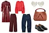 Kožna jakna Tom Ford/ Vesta & Other Stories/ Naušnice Oscar de la Renta/ Hlače Loewe/ Traperice & Other Stories/ Torba Dries van Noten/ Mokasine & Other Stories