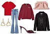 T-shirt Arket/ Trapezice Veronica Beard/ Majica Sporty&Rich/ Torba Serapian/ Naušnice Sydney Evan /Štikle Saint Laurent/ Kožna jakna Rohe
