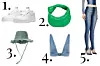 Nike Air Force One/Bottega Veneta mini Jodie/Jacquemus Le bob Artichaut/Prada denim top/Marine Serre Fuseaux Moonfish tajice