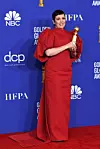 BEVERLY HILLS, CALIFORNIA - JANUARY 05: Olivia Colman poses in the press room with the award for Best Performance by an Actress In A Television Series - Drama for