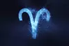 Aries Zodiac Sign. Abstract night sky background
