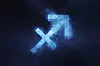 Sagittarius Zodiac Sign. Abstract night sky background