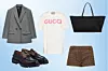 Zara oversize blejzer na preklop (39,95 eura)/Isabel Marant mokasinke (385 eura)/Gucci bijeli T-shirt (550 eura)/The Row velika torba (1840 eura)/Prada kratke hlačice (890 eura)