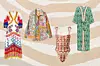 Midi haljina s uzorkom Farm Rio; Zalando (278 eura)/ košulja s uzorkom Mango (49,99 eura)/ jednodijelni kupaći kostim Agua by Agua Bendita (297 eura)/ kimono ogrtač Izia; Zalando (125 eura)