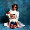 Princeza s Williamom i tek rođenim Harryjem