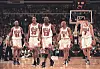April 24, 1998 - Chicago, IL, USA - From left, Dennis Rodman, Scottie Pippen, Michael Jordan, Ron Harper and Toni Kukoc were big parts of Bulls teams that won three straight NBA titles from 1996 to 1998. Jordan and Pippen were members of the first ''three-peat'' team, which won titles from 1991 to 1993.,Image: 217373559, License: Rights-managed, Restrictions: , Model Release: no, Credit line: Nuccio Dinuzzo / Zuma Press / Profimedia