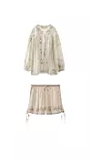 Pamučna vezena košulja 79,95€ ZARA/ Vezene kratke pamučne hlače 35,95 € ZARA
