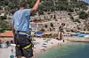 Creski zip line je dug oko 300 metara i završava na plaži.
