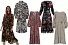 Haljina s uzorkom Reserved (399,90 kn)/ haljina s pliseom Isabel Marant Etoile (4,351 kn)/ haljina s V izrezom H&M (30 eura)/ haljina s detaljima od čipke Erdem (1,395 funti)/ haljina na preklop H&M (50 eura)