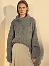 MASSIMO DUTTI Široki pulover s otvorenim ovratnikom - 749,00 kn