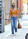 Katie Holmes is seen on a hot humid day showing her toned midriff while sporting a colorful face mask as she went shopping in Manhattan's Soho area. 03 Jul 2020,Image: 539388168, License: Rights-managed, Restrictions: World Rights, Model Release: no, Credit line: LRNYC / MEGA / The Mega Agency / Profimedia