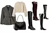 Jakna Chloe/ Kratki kaputić FRAME/ Torba Balenciaga/ Visoke čizme s mašnom Valentino Garavani/ Visoke čizme sa sjajem Chloe/ Visoke čizme sa 'zarezom' Khaite/ Visoke čizme s mašnom Chanel