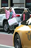 New York, NY - Bjork and her daughter Isadora make a rare public appearance while hailing a cab after doing some shopping in Manhattan's Soho area. BACKGRID USA 19 JANUARY 2020, Image: 493663349, License: Rights-managed, Restrictions: , Model Release: no, Credit line: BrosNYC / BACKGRID / Backgrid USA / Profimedia