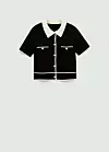 Mango crni kardigan s polo ovratnikom (39,99 eura)