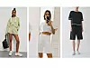 Hoodica i kratke hlače Reserved (159,90 + 79,90 kn)/ bermude od felpe i crop top majica Bershka (99,90 kn + 99,90 kn)/ tamni komplet hlačica i majice COS (49 + 59 eura)