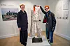 March 4, 2020, London, London, United Kingdom: Image licensed to i-Images Picture Agency. 04/03/2020. London, United Kingdom. Actress Tilda Swinton with costume designer Sandy Powell and her Oscars suit signed by stars before it is offered at auction. Proceeds from the auction will go towards Art Fund's public appeal to save and protect Prospect Cottage in Dungeness, Kent, United Kingdom., Image: 503289741, License: Rights-managed, Restrictions: * China, France, Italy, Spain, Taiwan and UK Rights OUT *, Model Release: no, Credit line: I-Images / Zuma Press / Profimedia