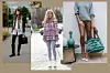 Influencerice Leia Sfez i Emili Sindlev na Tjednu mode u Parizu (lijevo) / stirrup tajice iz ponude brenda A'Marie (desno)