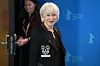 BERLIN, GERMANY - FEBRUARY 27: Helen Mirren wearing a 'Radiohead' patch on her jacket is seen at the