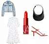 Narančasti ruž NARS, raper jakna Ksubi, torbica Mango, haljina Zara, sandale The Row
