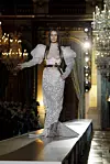PARIS, FRANCE - FEBRUARY 29: (EDITORIAL USE ONLY) (EDITORS NOTE: Image contains nudity.) US model Bella Hadid model walks the runway during the show as part of the Paris Fashion Week Womenswear Fall/Winter 2020/2021 on February 29, 2020 in Paris, France. (Photo by Thierry Chesnot/Getty Images)