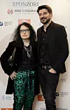 Split, 240323. Dioklecijanovi podrumi. Modna revija povodom 20. godina djelovanja modnog brenda Arileo, Marije i Jurice Pirica. Na fotografiji: Vesna Dragojevic i Jurica Piric.