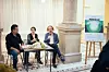Zagreb, 250925. Nacionalni muzej moderne umjetnosti. Predstavljanje fotografske knjige Nigdje Marija Kucere. Na fotografiji: Mario Kucera, Fedja Gavrilovic.