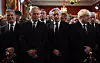 Sir Keir Starmer, bivši premijeri Tony Blair, Gordon Brown i Boris Johnson na ceremoniji u St James‘s Palace