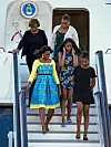 15/06/2015. Stansted, UK. First Lady MICHELLE OBAMA arrives in the UK at Stansted Airport accompanied by her mother, Marian Robinson, and daughters Malia and Sasha for the start of a three day visit to the UK. During the visit the First Lady and her family will meet with students at Mulberrry School for Girls and have Tea with Prime Minister David Cameron and Samantha Cameron., Image: 249845652, License: Rights-managed, Restrictions: *** UK Out ***, Model Release: no, Credit line: Ben Cawthra / ddp USA / Profimedia