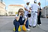 Zagreb, 090920 Jelacic plac, glumci kazalista Moruzgva odrzali su performans uoci premijere najnovije predstave Majstori. Na fotografiji: Jasna Palic. Foto: Bruno Konjevic / CROPIX
