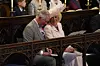 WINDSOR, UNITED KINGDOM - MAY 19: Prince Charles, Prince of Wales and Camilla, Duchess of Cornwall attend the wedding of Prince Harry and Meghan Markle in St George's Chapel at Windsor Castle on May 19, 2018 in Windsor, England. (Photo by Jonathan Brady - WPA Pool/Getty Images)