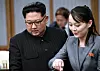 PANMUNJOM, SOUTH KOREA - APRIL 27: North Koraen Leader Kim Jong Un (L) and sister Kim Yo Jong attend the Inter-Korean Summit at the Peace House on April 27, 2018 in Panmunjom, South Korea. Kim and Moon meet at the border today for the third-ever inter-Korean summit talks after the 1945 division of the peninsula, and first since 2007 between then President Roh Moo-hyun of South Korea and Leader Kim Jong-il of North Korea. (Photo by Korea Summit Press Pool/Getty Images)