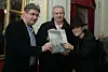 Pripremio je i monografiju o svom kolegi i prijatelju Ivi Gregureviću Na slici: Vedran Mlikota, Ante Žužul i Zrinka Cvitešić