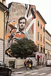 Mural Amedea Modiglianija u ulici Via Roma u Livornu