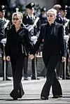 Marina Berlusconi i Marta Fascina na pogrebu Silvija Berlusconija u Milanu 14. lipnja