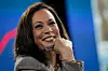 WILMINGTON, DE - AUGUST 13: Sen. Kamala Harris (D-CA), running mate of Presumptive Democratic presidential nominee former Vice President Joe Biden, attends a coronavirus briefing at a makeshift studio at the Hotel DuPont on August 13, 2020 in Wilmington, Delaware. Harris is the first Black woman and first person of Indian descent to be a presumptive nominee on a presidential ticket by a major party in U.S. history. (Photo by Drew Angerer/Getty Images)
