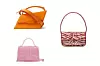 Asimetrična torba Acne Studios Agost; Matchesfashion (790 kn)/ mini torbica Zara (179,90 kn)/ torbica s perlama Staud; Farfetch (284 eura)