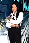ATLANTA, GEORGIA - DECEMBER 05: Janelle Monae poses for a photo as Belvedere Vodka and Janelle Monae present