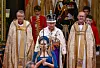 Britain‘s King Charles III wearing the Imperial state Crown leaves Westminster Abbey after the Coronation Ceremonies in central London on May 6, 2023. - The set-piece coronation is the first in Britain in 70 years, and only the second in history to be televised. Charles will be the 40th reigning monarch to be crowned at the central London church since King William I in 1066. Outside the UK, he is also king of 14 other Commonwealth countries, including Australia, Canada and New Zealand. (Photo by Gareth Cattermole/POOL/AFP)