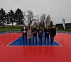 Članica Uprave Hrvatske Lutrije Nikolina Klaić s načelnikom općine Dubrava Tomislavom Okrošom i olimpijkom u sportskom samostrelu Valentinom Mrnjavčić Pereglin