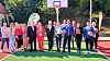 Članica Uprave Hrvatske Lutrije Nikolina Klaić s načelnicom općine Lovas Tanjom Cirbom pri otvaranju streetball igrališta u Lovasu