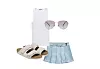 Birkenstock Uji sandale (140 eura)/Zara pamučna majica bez rukava (8,95 eura)/Brunello Cucinelli sunčane naočale (650 eura)/Zara traper suknja-hlače (17,99 eura)