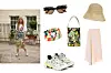 Sunčane naočale mačkastih okvira Bottega Veneta/ šarene narukvice Roxanne Aussoulin/ mini torbica Fendi/ robusne tenisice Balenciaga/ midi slip suknja Vince