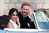 The newly married Duke and Duchess of Sussex, Meghan Markle and Prince Harry, leaving Windsor Castle after their wedding to attend an evening reception at Frogmore House The wedding of Prince Harry and Meghan Markle, Open-top car, Windsor, Berkshire, UK - 19 May 2018,Image: 491696088, License: Rights-managed, Restrictions: , Model Release: no, Credit line: - / Shutterstock Editorial / Profimedia