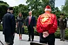 US President Donald J. Trump, alongside First Lady Melania Trump, greets Korean War veterans at the Korean War Veterans Memorial in Washington, DC, USA, 25 June 2020. On 24 June, in the wake of anti-racism protests aimed at monuments around the country, the president activated the National Guard to provide unarmed security for monuments in the nation's capital.,Image: 535827581, License: Rights-managed, Restrictions: WORLD RIGHTS - Fee Payable Upon Reproduction - For queries contact Avalon.red - sales@avalon.red London: +44 (0) 20 7421 6000 Los Angeles: +1 (310) 822 0419 Berlin: +49 (0) 30 76 212 251, Model Release: no, Credit line: Avalon.red / Avalon Editorial / Profimedia