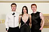 (From L) Actors Ed McVey, Meg Bellamy and Luther Ford arrive for the Los Angeles of Netflix‘s ”The Crown”, Season 6 Part 1, at Westwood Regency Village Theatre on November 12, 2023 in Los Angeles. (Photo by Michael Tran/AFP)